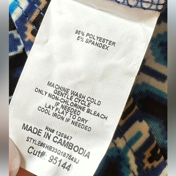 COCOMO 2X Plus size blue beige sleeveless
women's Blouse top tunic… - Picture 10 of 13